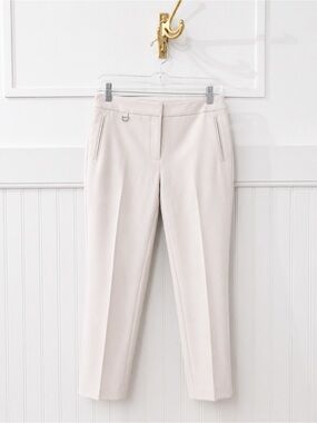 Adrianna Papell Light Cream Tailored Slim Trousers